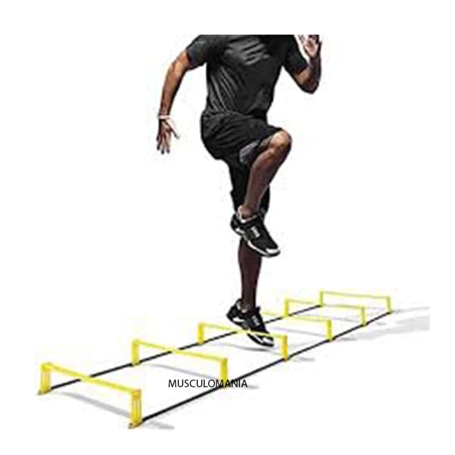 Escalera entrenamiento con vallas